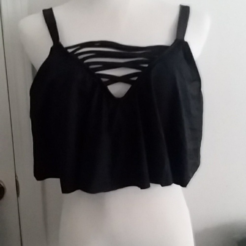 Black Bathing Suit Bikini Top